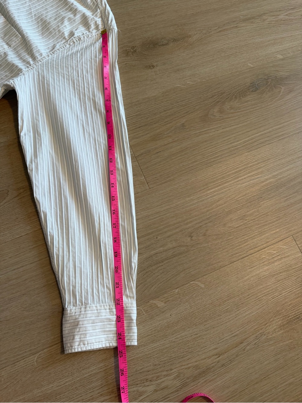 Combination Striped Tie Shirt Ecru - Picture 15 of 16